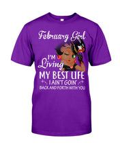 Load image into Gallery viewer, Betty Boop February Girl Living My Best Life Birthday Meaningful Gift Guys Tee
