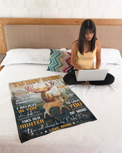 Load image into Gallery viewer, This Old Hunter Will Have Your Back Deer Mom Gift For Son Fleece Blanket
