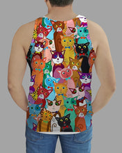 Load image into Gallery viewer, Colorful Cartoon Cat Face Gift For Cat Lovers Unisex Tank Top
