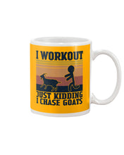 Load image into Gallery viewer, I Workout Just Kidding I Chase Goats Retro Vintage For Goat Lovers Mug
