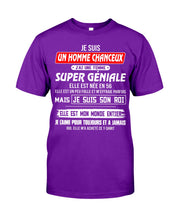 Load image into Gallery viewer, Je Suis Un Homme Chanceux J'ai Line Femme Custom Design Je Suis Son Roi Guys Tee

