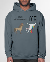 Load image into Gallery viewer, Funny Difference Between Me And Other Psychotherapists Unicorn And Horse Hoodie
