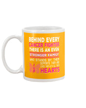Load image into Gallery viewer, Behind Every Breast Cancer Fighter There Is An Even Stronger Family Mug
