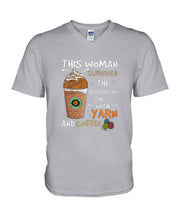 Load image into Gallery viewer, The Quarantine Time With Yarn And Coffee Gift For Women Guys V-Neck
