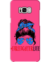 Load image into Gallery viewer, Firefighter Make You Life Safe Lady With Blue Ribbonhead Gift For Women Phone case
