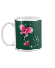 Load image into Gallery viewer, Butterfly Faith Breast Cancer Awareness Meaningful Gift Mug
