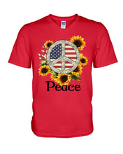 Load image into Gallery viewer, Peace Sign Sunflower Birthday Gift For Girls Guys V-Neck
