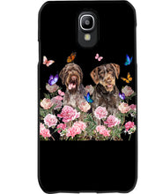 Load image into Gallery viewer, German Wirehaired Pointer With Peonies Gift For Dog Lovers Phone case

