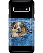 Load image into Gallery viewer, Australian Shepherd In Denim Pocket Gift For Dog Lovers Phone case
