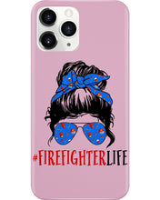 Load image into Gallery viewer, Firefighter Make You Life Safe Lady With Blue Ribbonhead Gift For Women Phone case
