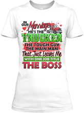 Load image into Gallery viewer, In Our Marriage He's The Trucker Meaningful Gift For Family Ladies Tee
