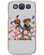 Load image into Gallery viewer, German Wirehaired Pointer With Peonies Gift For Dog Lovers Phone case
