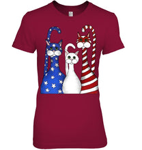 Load image into Gallery viewer, Cat Happy America  Independence's Day Special Custom Design Ladies Tee
