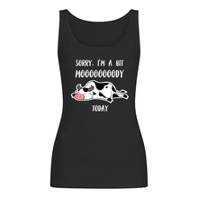 Load image into Gallery viewer, Sorry I'm A Bit Mooooody Today Gift For Cow Lovers Ladies Flowy Tank
