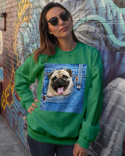 Load image into Gallery viewer, baby Pug In Denim Pocket Gift For Dog Lovers Sweatshirt
