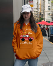 Load image into Gallery viewer, All I Need Are Love And Hockey Gift For Hockey Players Hoodie
