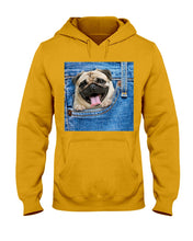 Load image into Gallery viewer, baby Pug In Denim Pocket Gift For Dog Lovers Hoodie
