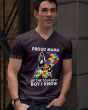 Load image into Gallery viewer, Proud Mama Of The Touchest Boy I Know Autism's Day Gift Guys V-Neck
