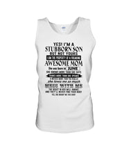Load image into Gallery viewer, A Stubborn Son Of June     Freaking Awesome Mom For Birthday Gift Unisex Tank Top
