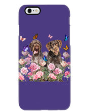 Load image into Gallery viewer, German Wirehaired Pointer With Peonies Gift For Dog Lovers Phone case
