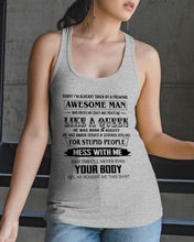 Load image into Gallery viewer, I'm Already Taken By An August Freaking Awesome Man For Birthday Gift Ladies Flowy Tank
