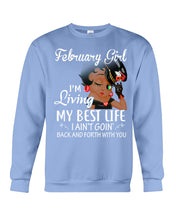 Load image into Gallery viewer, Betty Boop February Girl Living My Best Life Birthday Meaningful Gift Sweatshirt

