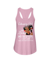 Load image into Gallery viewer, Betty Boop February Girl Living My Best Life Birthday Meaningful Gift Ladies Flowy Tank
