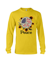 Load image into Gallery viewer, Peace Sign Sunflower Birthday Gift For Girls Unisex Long Sleeve
