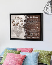 Load image into Gallery viewer, Deer I Choose You Custom Name Gift For Fiance Framed Matte Canvas
