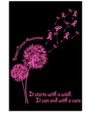 Load image into Gallery viewer, It Starts With A Wish Breast Cancer Awareness Meaningful Gift Vertical Poster

