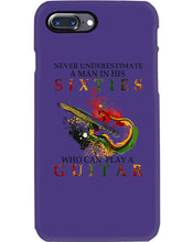 Load image into Gallery viewer, Never Underestimate A 60 Year Old Man Can Play A Guitar Phone case
