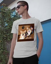 Load image into Gallery viewer, Corgi Paws Pattern Dog Mom Custom Name Gift For Manada Guys Tee
