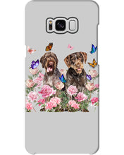 Load image into Gallery viewer, German Wirehaired Pointer With Peonies Gift For Dog Lovers Phone case
