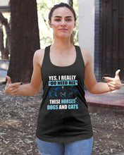 Load image into Gallery viewer, I Do Need All These Horses Dogs And Cats Ladies Flowy Tank
