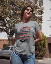 Load image into Gallery viewer, This Girl Has Fought A Thousand This Girl Was Born In March Ladies Tee
