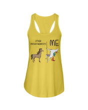 Load image into Gallery viewer, Funny Difference Between Me And Other Psychotherapists Unicorn And Horse Ladies Flowy Tank
