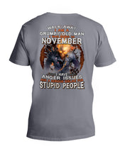 Load image into Gallery viewer, Walk Away I Am A Grumpy Old Man Who Was Born In November Birthday Gift Guys V-Neck
