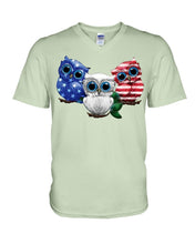 Load image into Gallery viewer, Lovely Phone Case Three Owl With US Flag Gift For Owl Lovers Guys V-Neck
