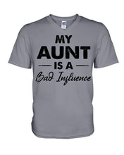 Load image into Gallery viewer, My Aunt Is A Bad Infuence Special Custom Design Guys V-Neck
