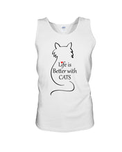 Load image into Gallery viewer, Life Better With Cats  Unique Custom Design For Cat Lovers Unisex Tank Top
