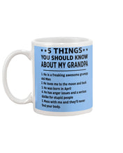 Load image into Gallery viewer, 5 Things You Should Know About My April Grandpa For Birthday Gift Mug
