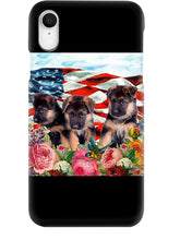 Load image into Gallery viewer, American Flag Sky Flower German Shepherd Gift For Dog Lovers Phone case

