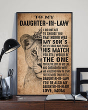 Load image into Gallery viewer, Present For  Daughter-in-law It Was My Son's Choice    Custom Design Vertical Poster
