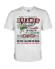 Load image into Gallery viewer, Protea Being A Daughter In Law Of A Freaking Awesome Mother In Law Gift For Women Guys V-Neck

