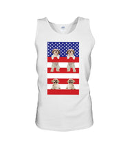 Load image into Gallery viewer, America USA FLag In My Heart Shih Tzu Gift For Dog Lovers Unisex Tank Top

