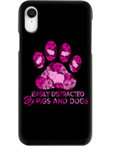 Load image into Gallery viewer, Lovely Phone Case Easily Distracted By Pigs And Dogs Gift For Dog Lovers Phone case
