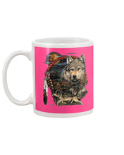 Load image into Gallery viewer, Native Wolf Gift For Wolf Lovers Mug
