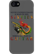 Load image into Gallery viewer, Never Underestimate A 60 Year Old Man Can Play A Guitar Phone case
