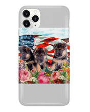 Load image into Gallery viewer, American Flag Sky Flower German Shepherd Gift For Dog Lovers Phone case
