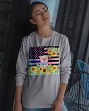 Load image into Gallery viewer, Pig America Flag Sunflower Special Custom Design Unisex Long Sleeve
